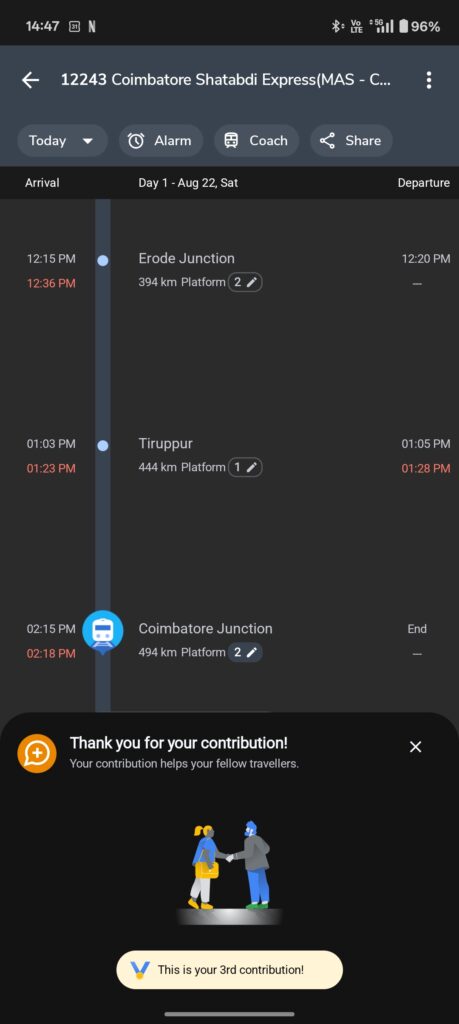 where is my train app contribution