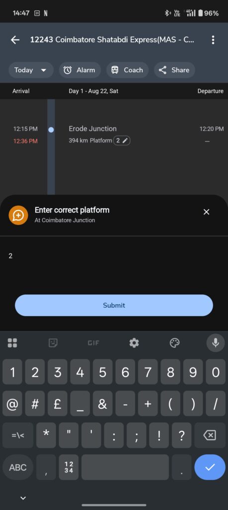 where is my train app platform no edit submission